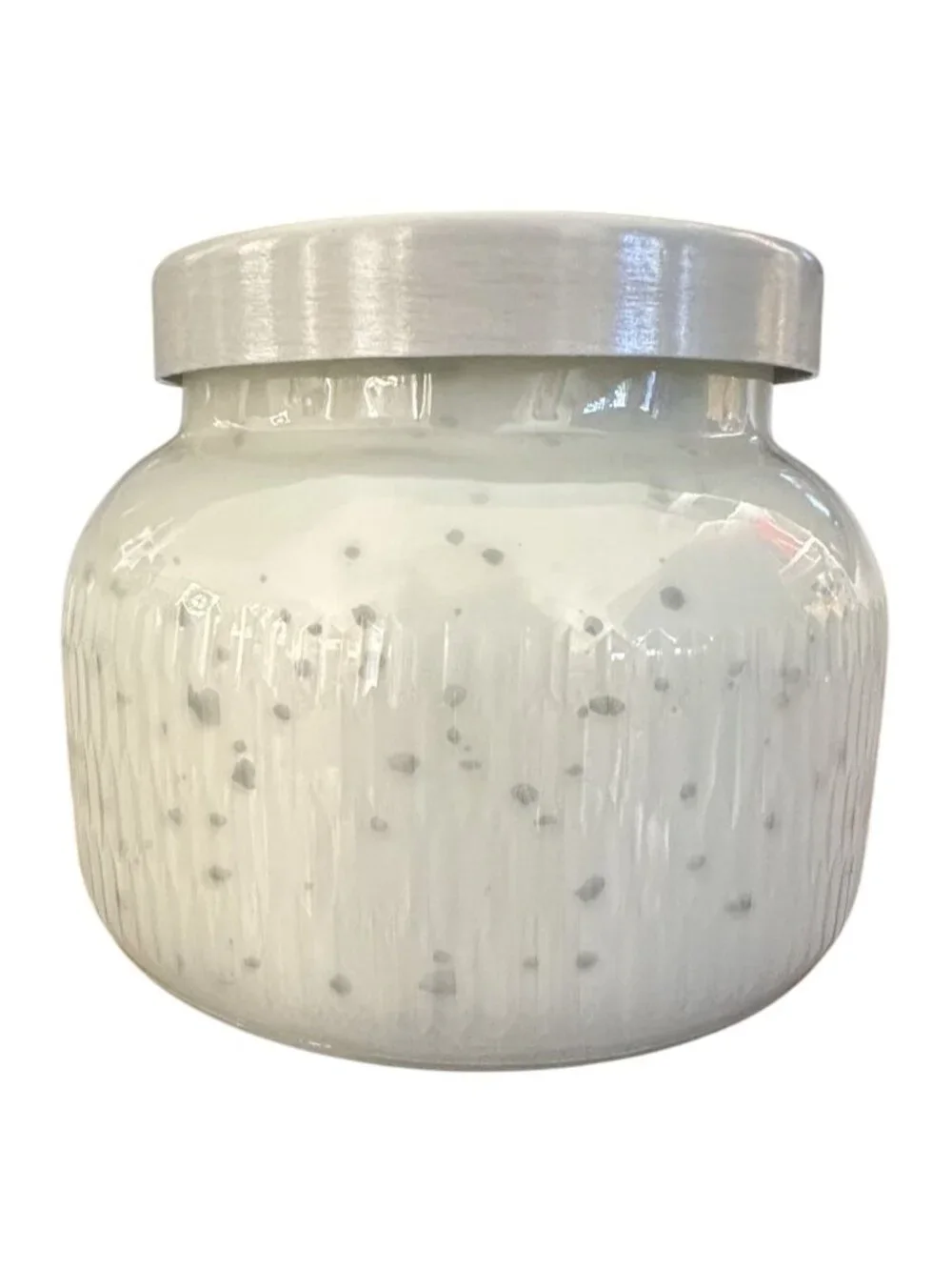 Capri Blue Empty Candle Jar 19oz Holiday Mercury Glass Lid White Anthro DIY